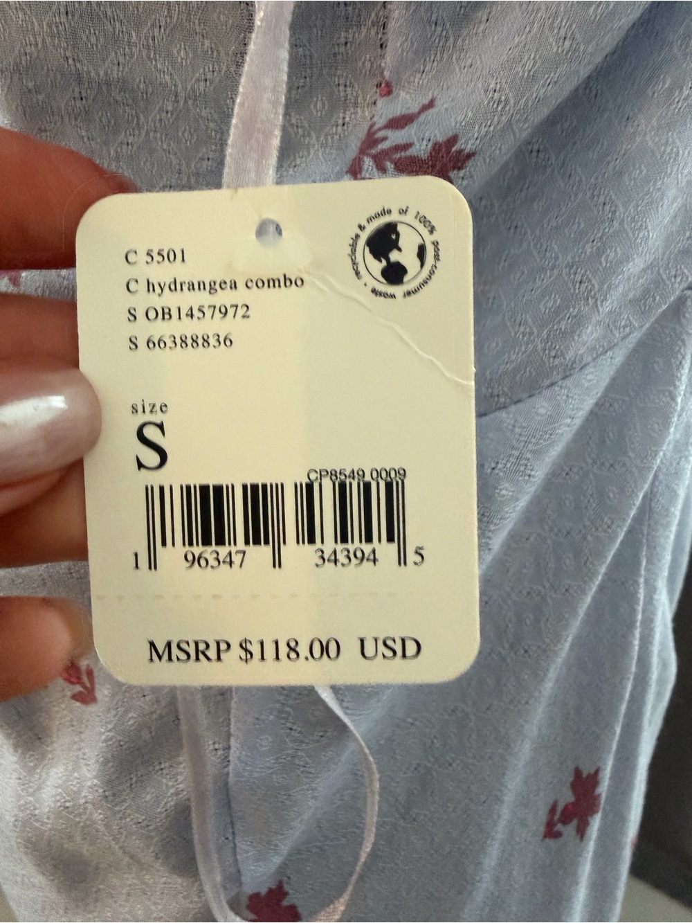 Free People Intimately light blue Maxi Dress with Pink Floral Print - Picture 6 of 10